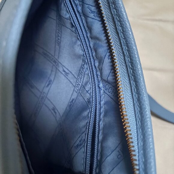 TWO LONGCHAMPs - LE FOULONNE CROSSBODY BAG and CARDHOLDER-Cloud Blue -NEW - Picture 4 of 8